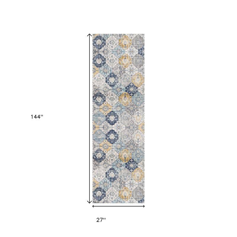HomeRoots Abstract Modern Runner Area Rug
