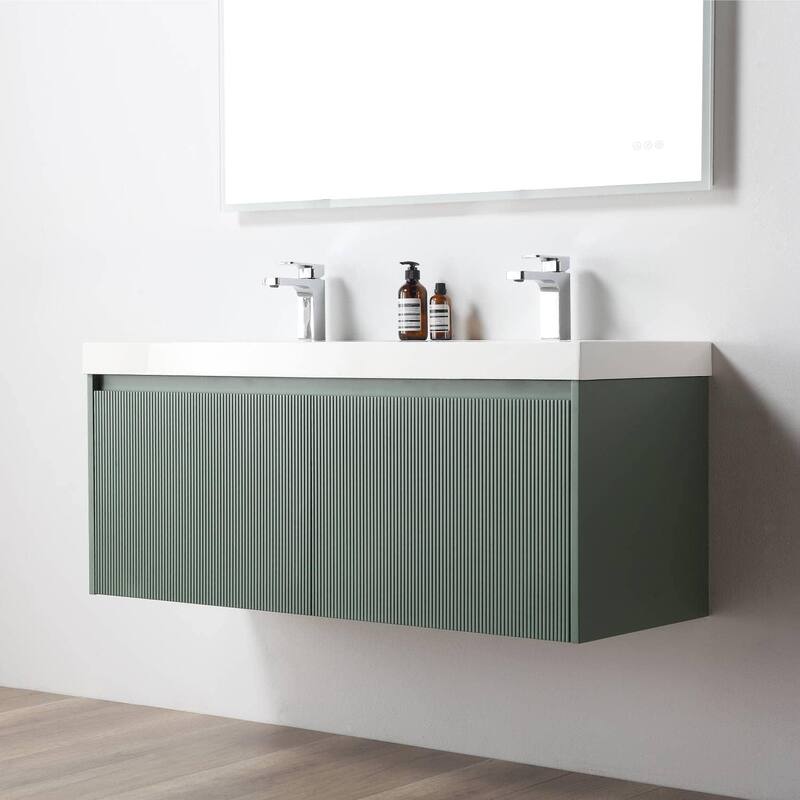 Blossom Positano 48" Floating Double Sink Vanity with Side Cabinets