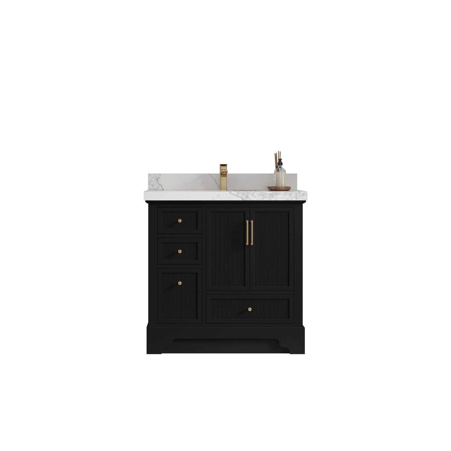 Willow Collections 36 in. W x 22 in. D Alys Center Sink Right Bathroom Vanity with Countertop