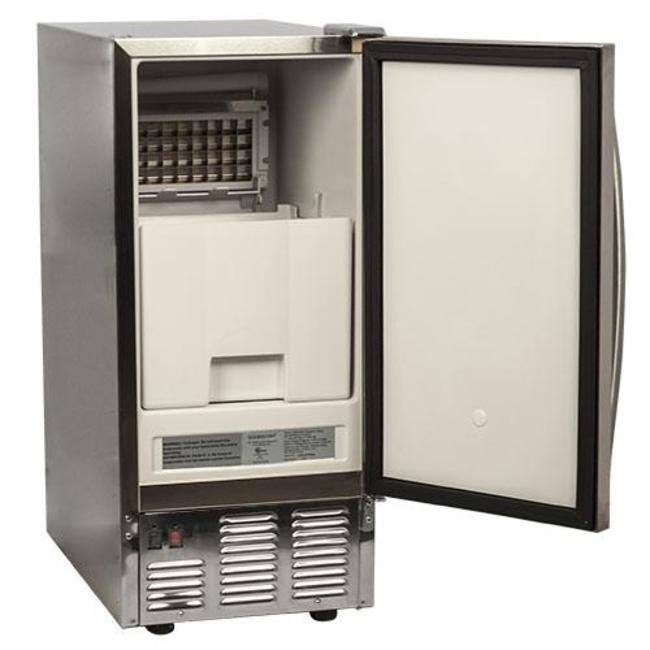 EdgeStar 15 Inch Wide 25 Lbs. Capacity Built-In Ice Maker with 50 Lbs.