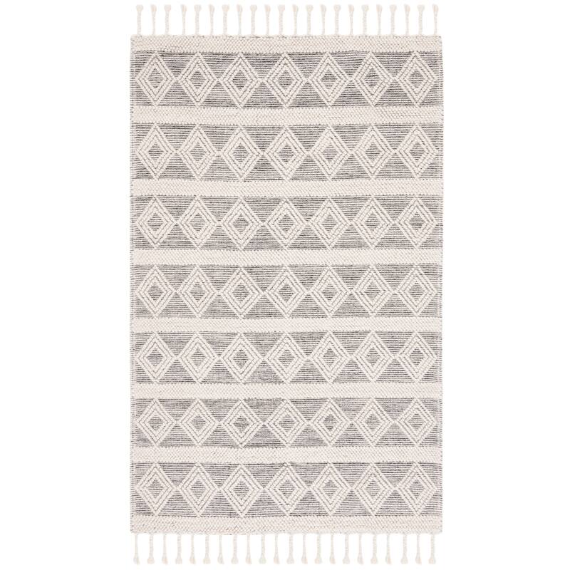 SAFAVIEH Handmade Natura Stiina Transitional Wool Rug - 8' x 10' - Ivory/Black