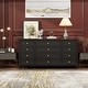 preview thumbnail 5 of 11, Timechee 63'' W Dresser White Chest Srorage Cabinet Lacquer Drawers