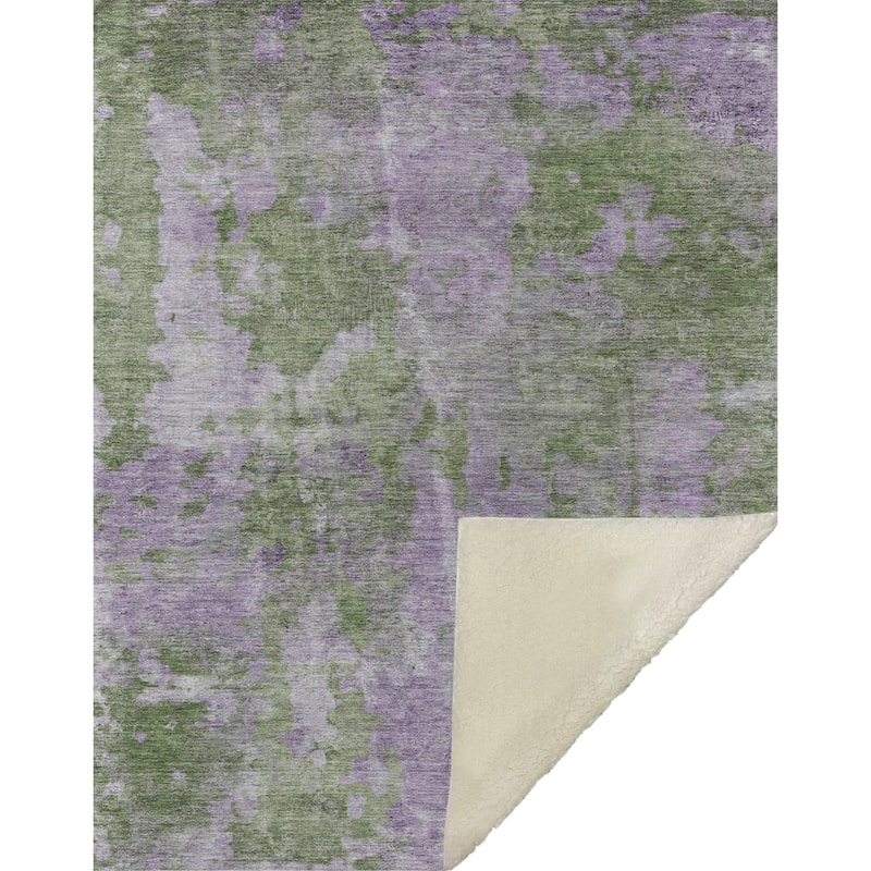 Premium Machine Washable Abstract Modern Sherpa Throw Blanket