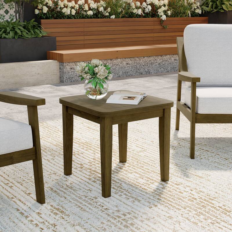 All Weather Outdoor Wood Side Table - Brown