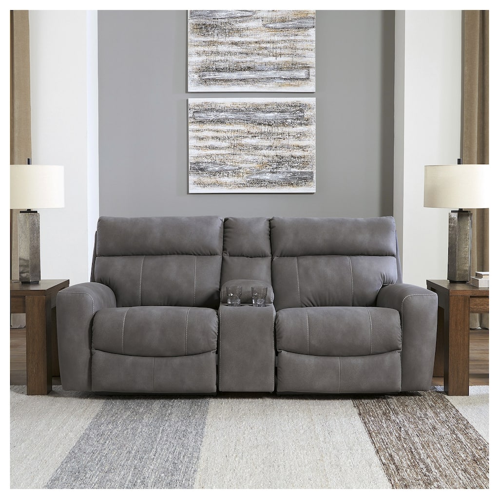 Signature Design by Ashley Next-Gen DuraPella 3-Piece Power Reclining Sectional Loveseat with Console - 91"W x 42"D x 42"H