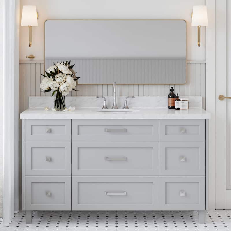 Ariel B61CWOVO Monroe 61" Free Standing Single Basin Vanity Set with - Grey