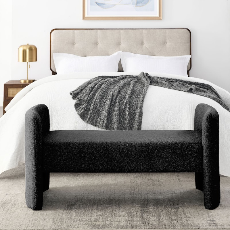 Modern Bench for Bedroom End of Bed - Black