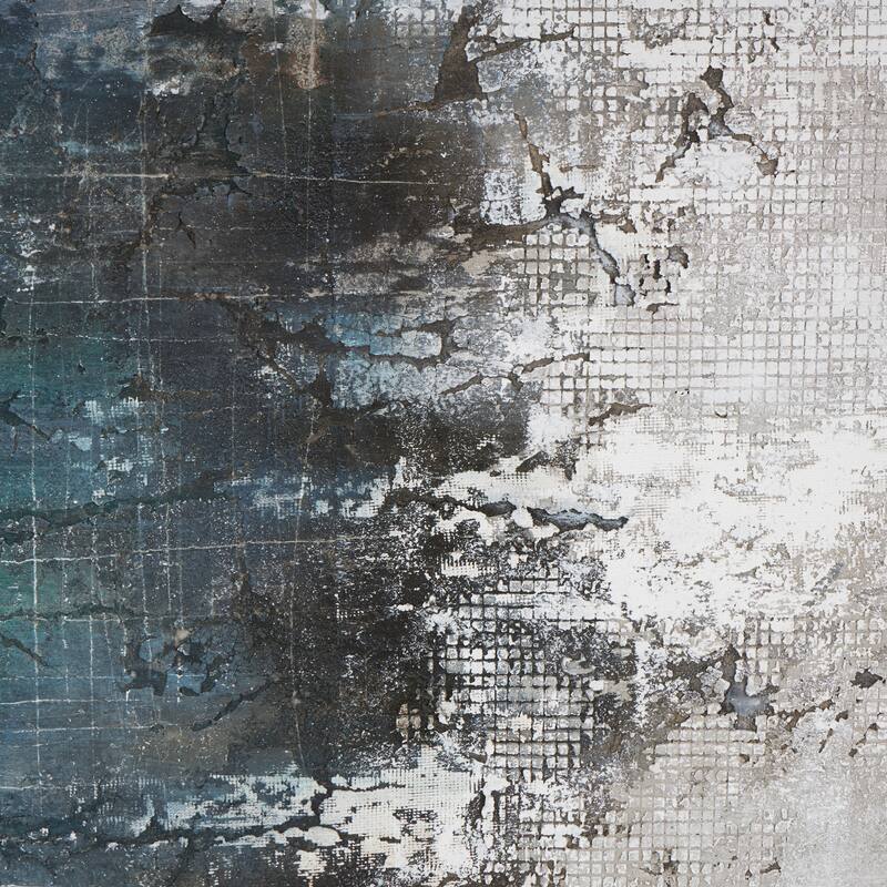 Silver Canvas Silver Embellishments Geometric Living Room Framed Wall Art with Black Frame