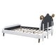 preview thumbnail 28 of 54, Upholstered Bed with Cute Shape Headboard Design Platform Bed