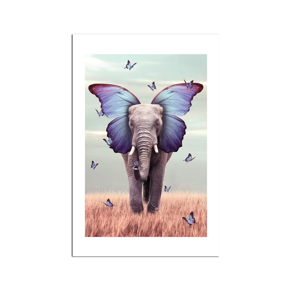 Elephant Blue Morpho Fine Art by Soaring Anchor Designs - Multi