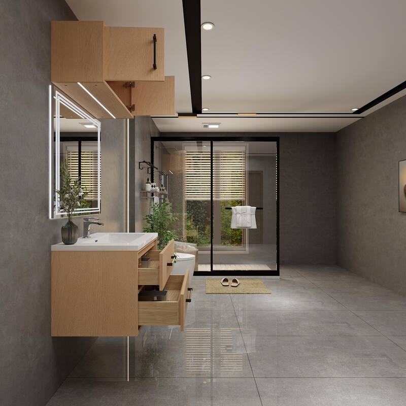 Victoria 30'' Wall-Mounted Vanity Set with Motion Sensor LED light Top Cabinet.