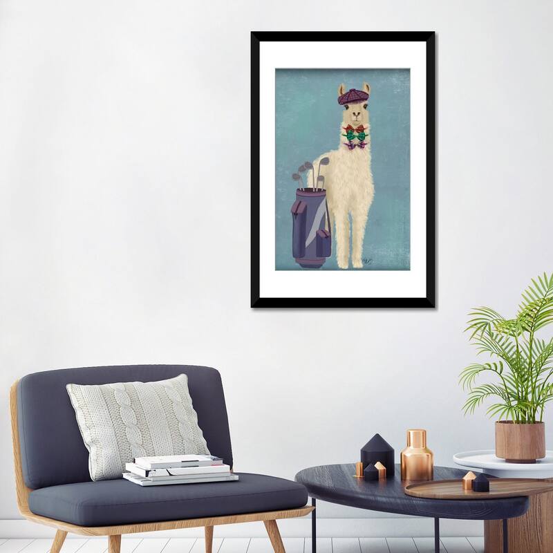 iCanvas "Llama Golfing" by Fab Funky