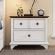 preview thumbnail 1 of 4, White+Walnut Wooden Two-Drawer Nightstand for Kids' Room