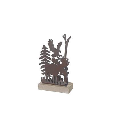 Metal And Wood Moose Small
