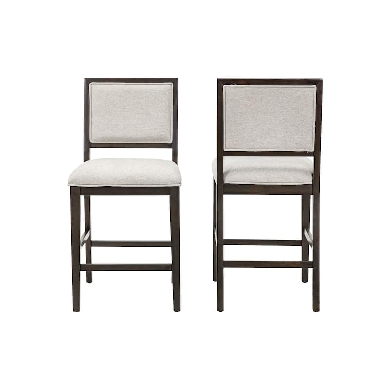 Modern Wood Counter Height Kitchen Dining Table and Four Chairs, Black