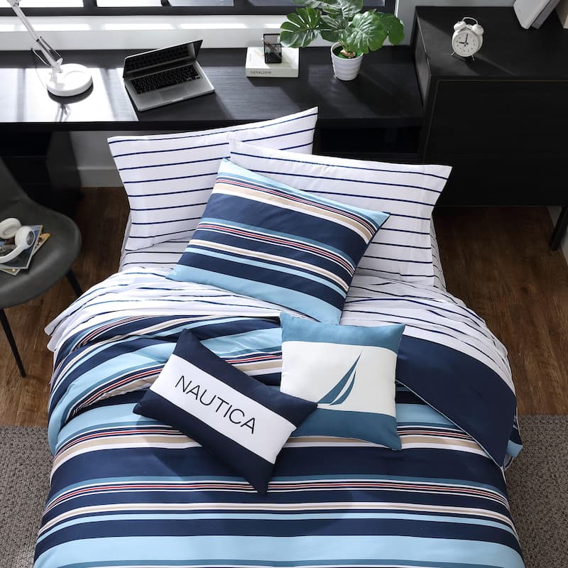 Nautica Colton Reversible Navy Comforter Bonus Set