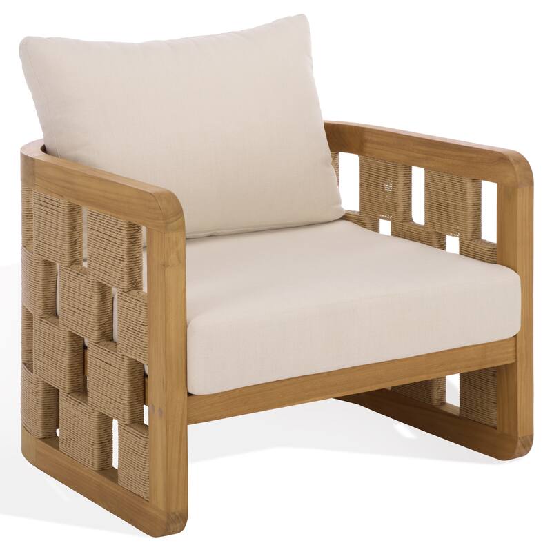 SAFAVIEH Couture Skipper Teak Patio Chair - 31"W x 30"D x 24"H