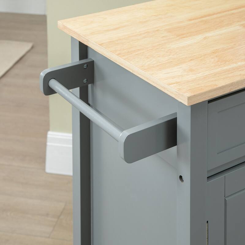 Kitchen Island Cart with Storage Shelf
