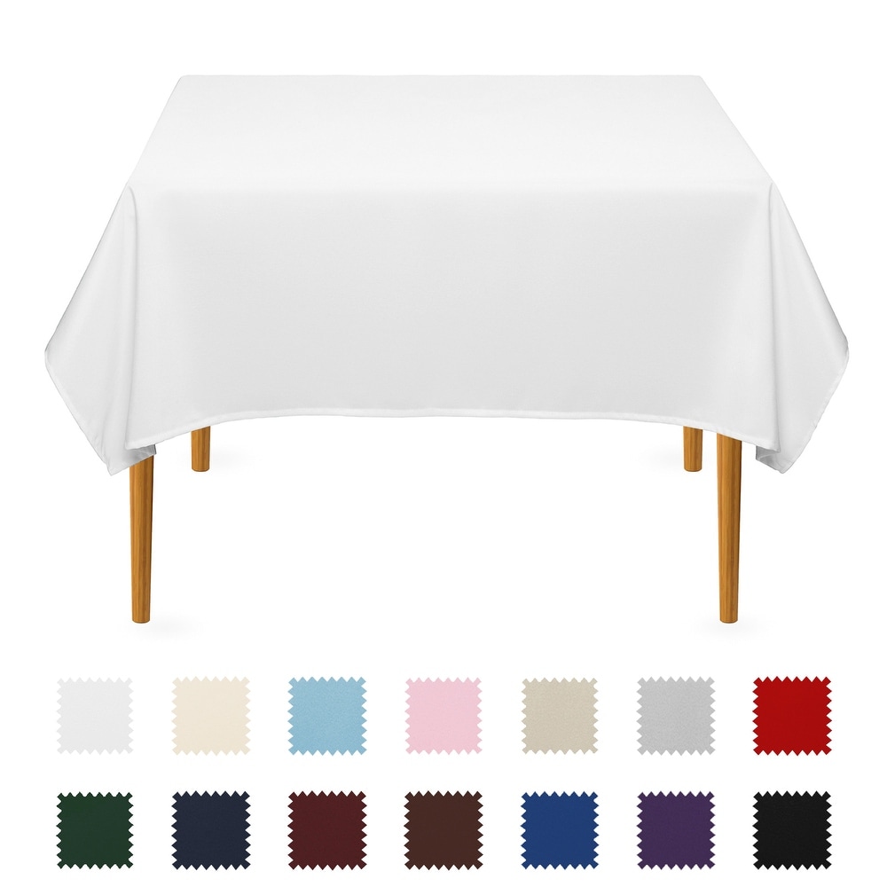Polyester tablecloth with jaquard geo metric 35 inch square 7 colours. 89cm 