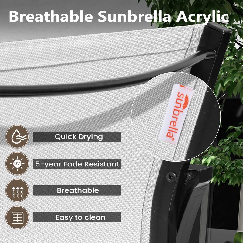 Outdoor Indoor Aluminum Swivel Patio Bar Stools Dining Chairs with Sunbrella Fabric