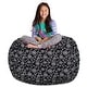 preview thumbnail 35 of 187, Kids Bean Bag Chair Cover Stuffed Animal Storage or Toy Organizer 48 Inch Extra Large - Canvas Nautical Anchors on Black