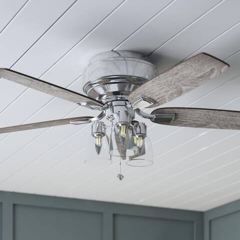 52" Magonia Indoor Traditional Ceiling Fan with Pull Chains, Dry-Rated