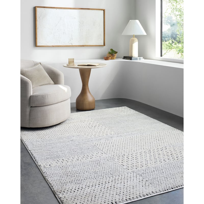Galey Alix x Livabliss Architect III Modern Geometric Area Rug - Gray/Black - 2' 7" x 7' 3"