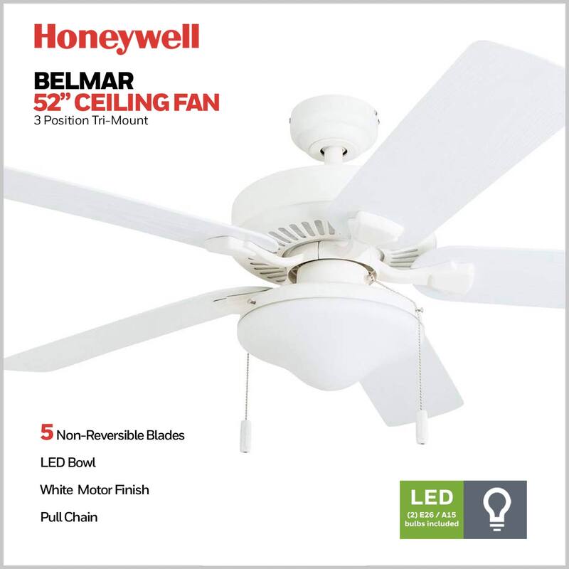 52" Honeywell Belmar Wet Rated Indoor/Outdoor Ceiling Fan, No Light