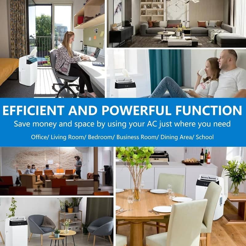 12000 BTU Portable AC Unit, 24H Timer, Remote Control