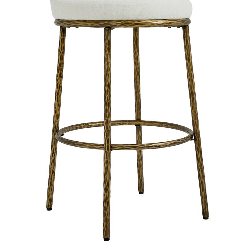 Christopher Knight Home - Altea Modern Upholstered Bar Stool with Forged Metal Legs, Set of 2