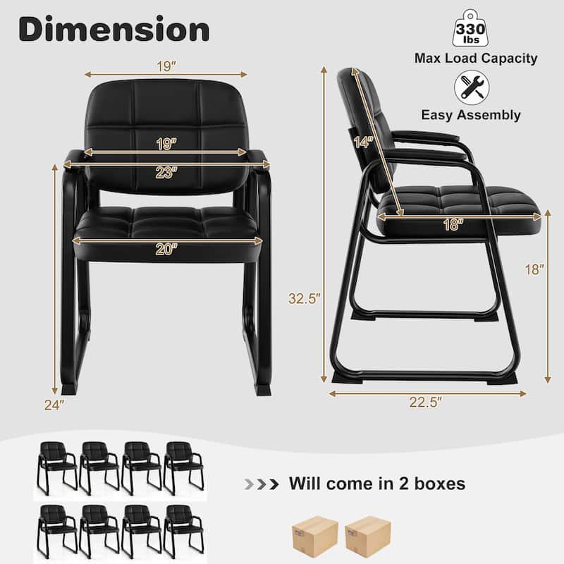 Costway Waiting Room Chair Set of 8 Upholstered Guest Conference Chair - See Details