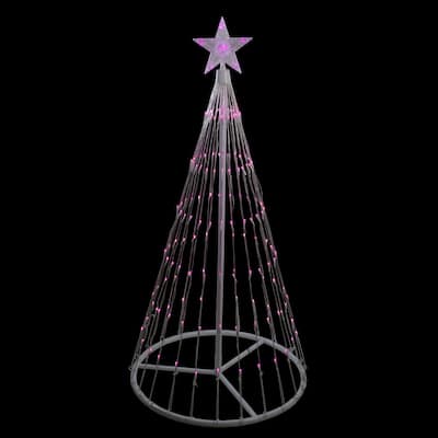 4' Pink LED Lighted Show Cone Christmas Tree Outdoor Decoration
