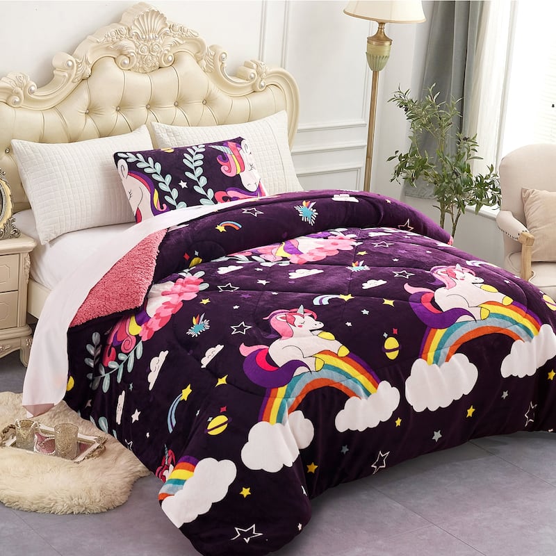 Unicorn Flamingo Kids Comforter Set Best Gift