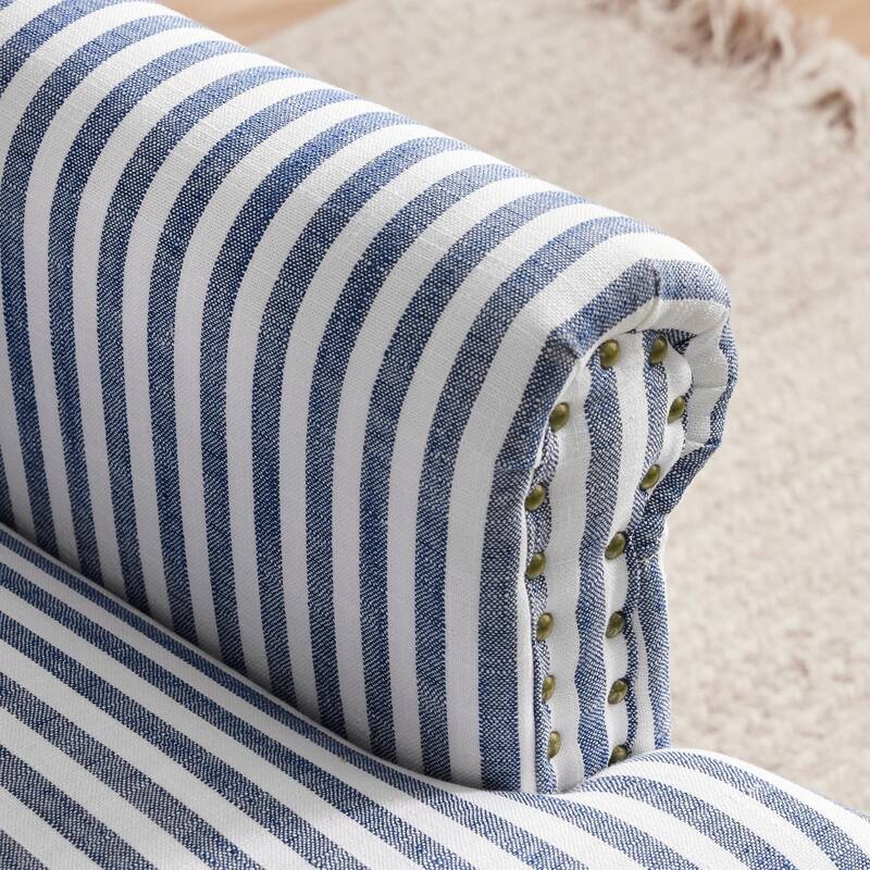 Upholstered Accent Sofa Linen Club Chair with Legs for Living Room