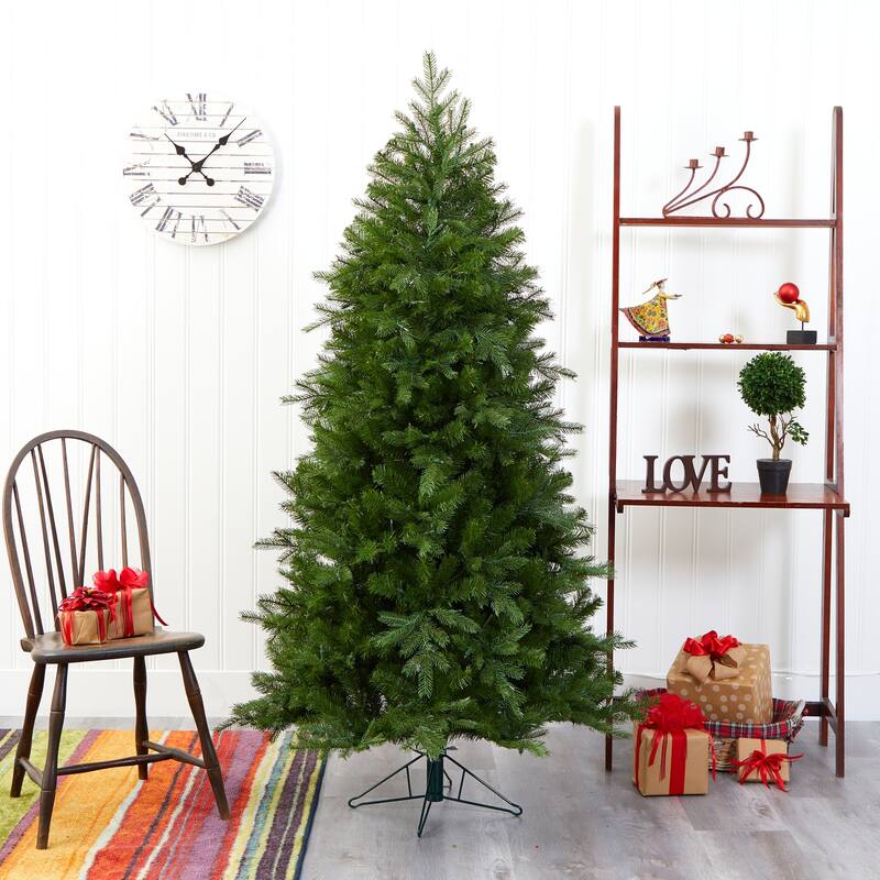 6ft Artificial Christmas Tree with Warm White Lights - Holiday Decor, Bendable Branches, Indoor Tree - Green - 72