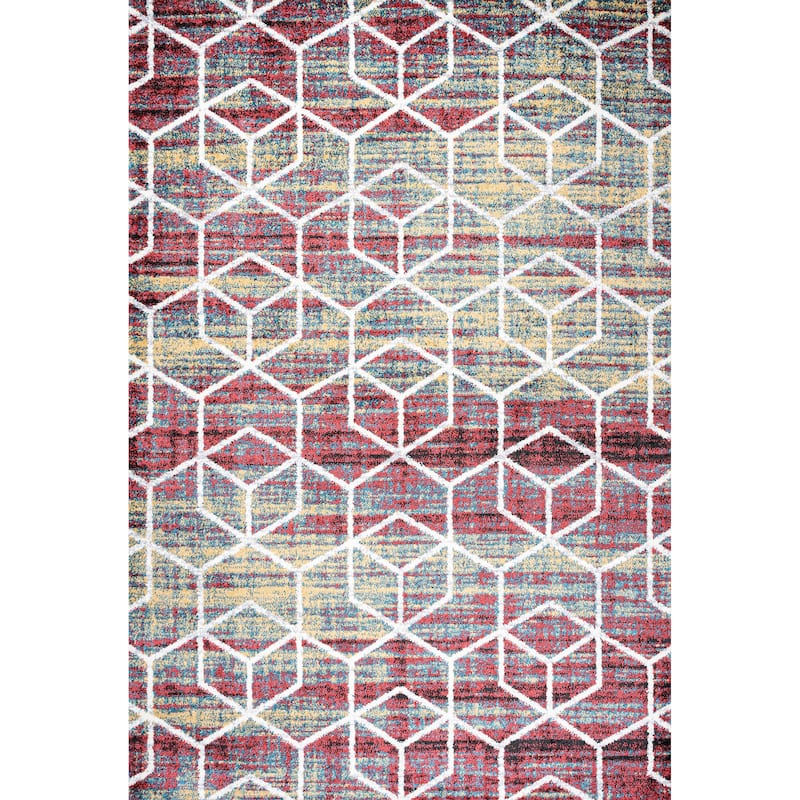 JONATHAN Y Cole Blocks Modern Geometric Area Rug - 3 X 5 - Multi/White