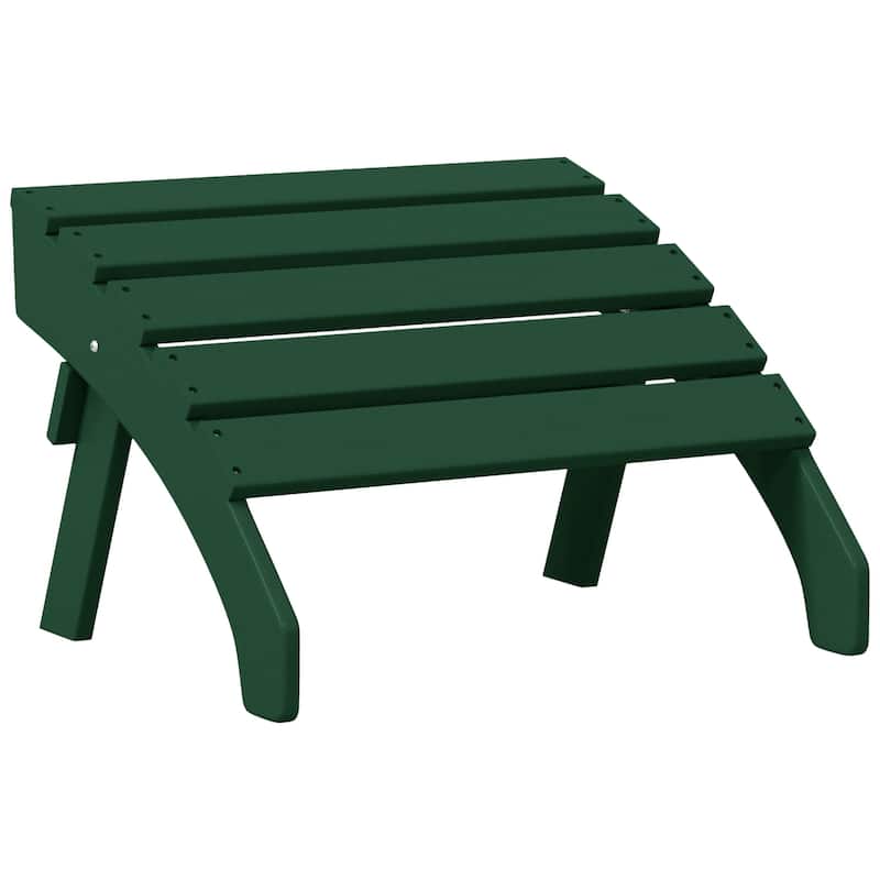Polytrends Altura Outdoor Adirondack Folding Ottoman - Dark Green