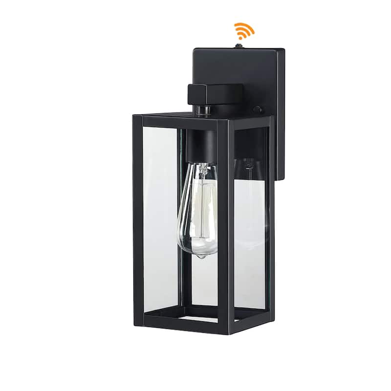 2-pack 13" H 1-Light Black Outdoor wall Lantern(Dusk to Dawn could be chosen)