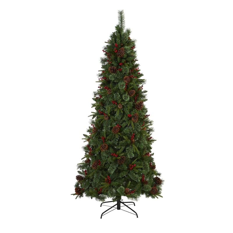7.5’ Norway Cone Berry Pine Artificial Christmas Tree Clear LED - 7.5 Foot