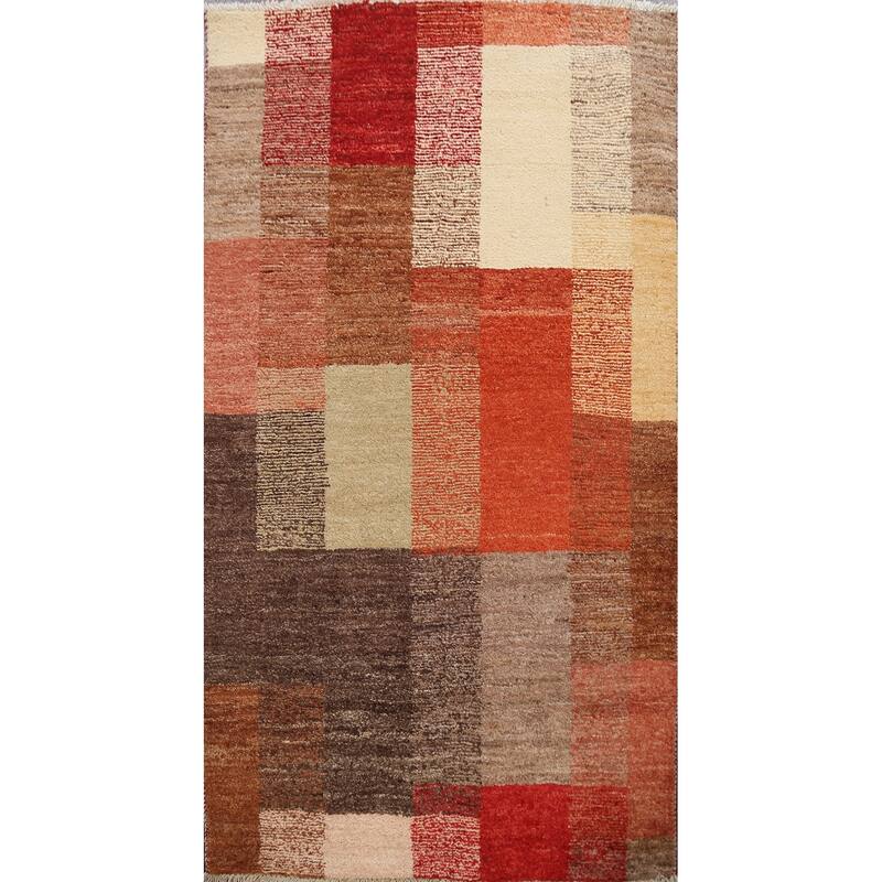 Modern Gabbeh Kashkoli Oriental Area Rug Wool Hand-knotted Carpet - 3'0" x 4'7"