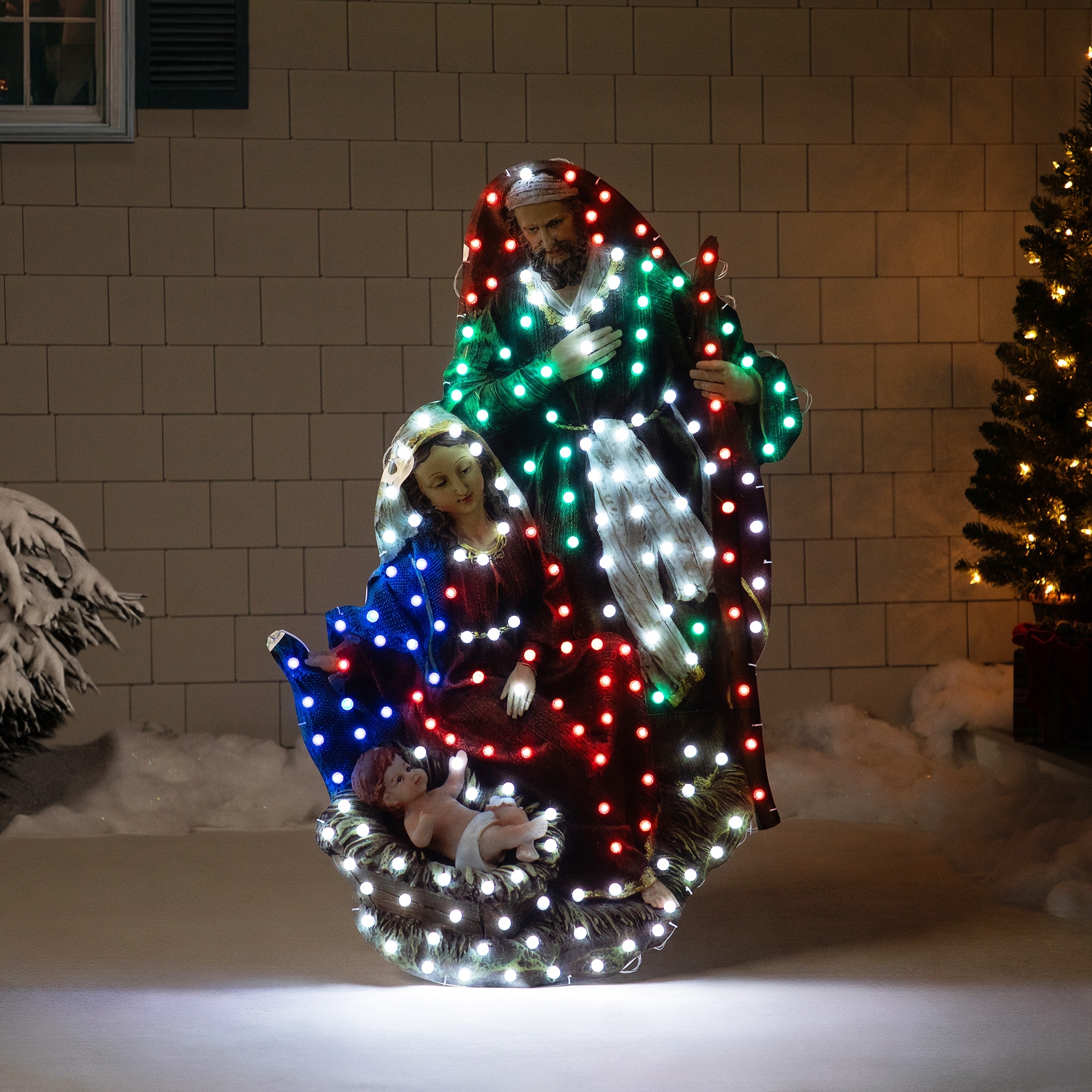 48" LED Holy Family Christmas Nativity Scene Outdoor Decoration