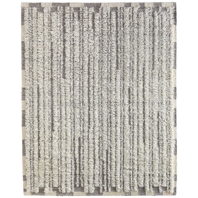 Grand Bazaar Saena Hand Woven Stripes Transitional Area Rug - 3'6" x 5'6" - Ivory/Gray