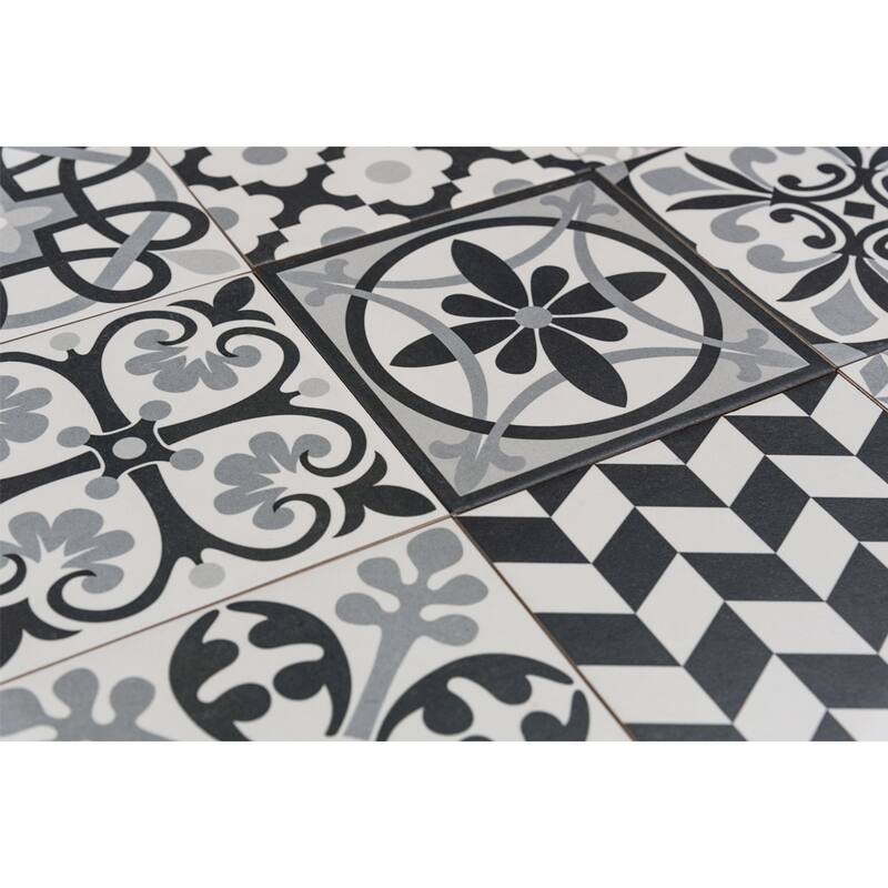 Ellis Taco 6.5x6.5 Matte Porcelain Encaustic Tile - Floor, Wall & Backsplash