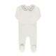 preview thumbnail 4 of 11, Ely's & Co. Organic Wide Rib Embroidered Scallop Collar Footie Collection Ivory/Blue - 18 Months
