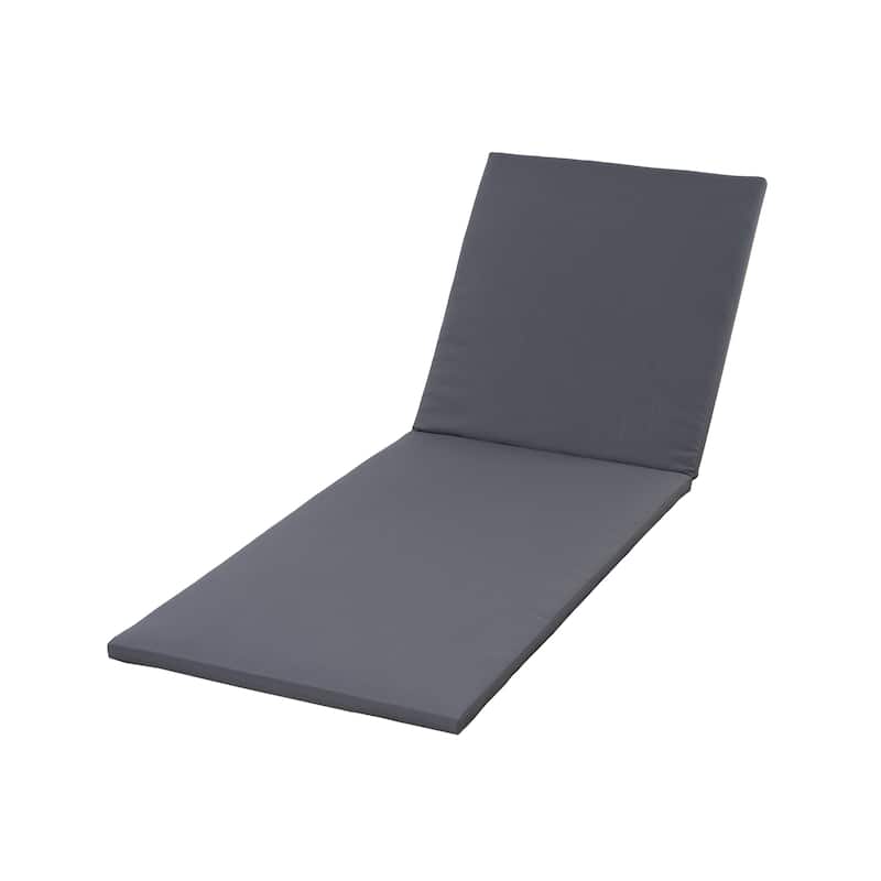 Roomfitters Outdoor Chaise Lounge Cushion with Tropical Leaf Print, Waterproof Recliner Pad for Patio or Poolside - Grey