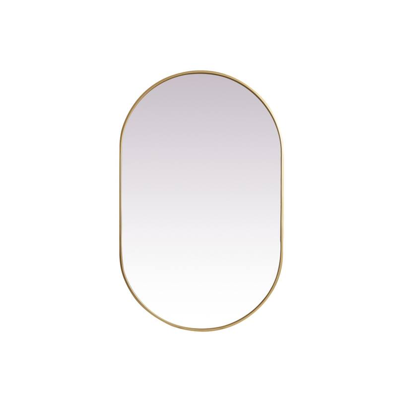 Indigo Home Metal Frame Oval Mirror 30x48 Inch - Brass