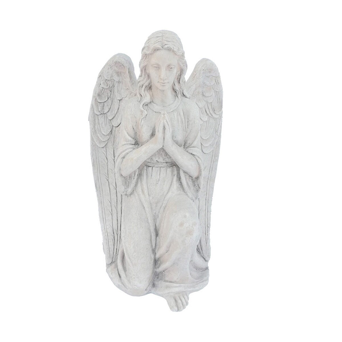 22" Coldcast Praying Angel Antique White
