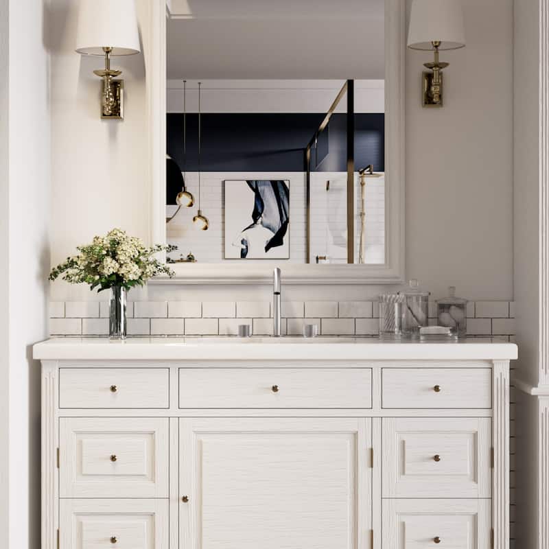 Deck Mounted 8 Inch Widespread Double-Handle Bathroom Faucet