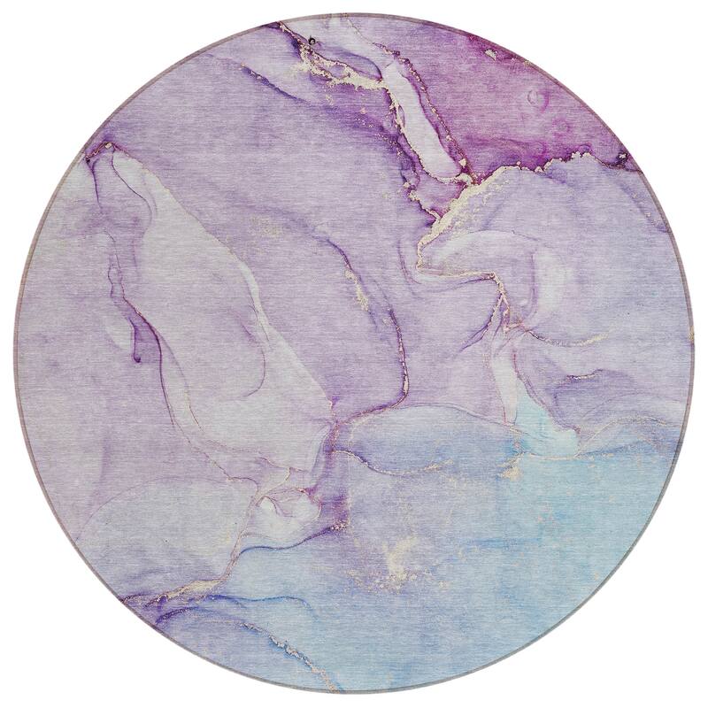 Machine Washable Indoor/ Outdoor Marble Chantille Rug