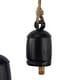 preview thumbnail 58 of 77, Gold, Gray, Bronze, Black or Red Metal Tibetan Inspired Decorative Cow Bells with Jute Hanging Rope (Set of 3)
